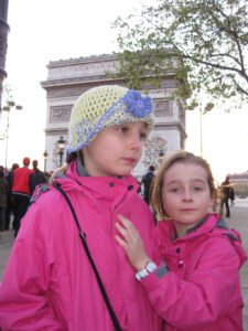 Tired looking Ab n Ed in front of the Arc de Triomph April 2012