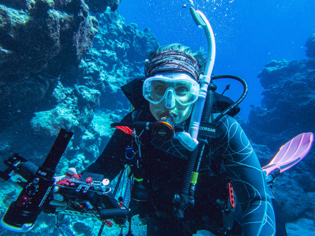 Fran enjoying the clear blue water - Niue